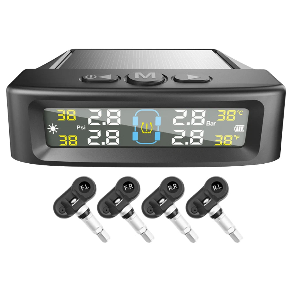 Tire Pressure Monitoring System 4 Sensors Tire Pressure Monitor System Universal TPMS for Car SUV Sedan