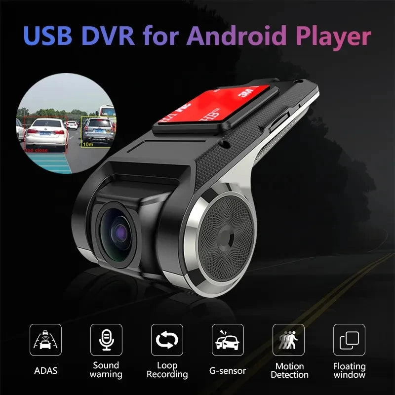 Car Dash Cam USB HD 1080P Wide Angle Car Camera Recorder Front ADAS Dashcam Android DVR Auto Recorder Night Version