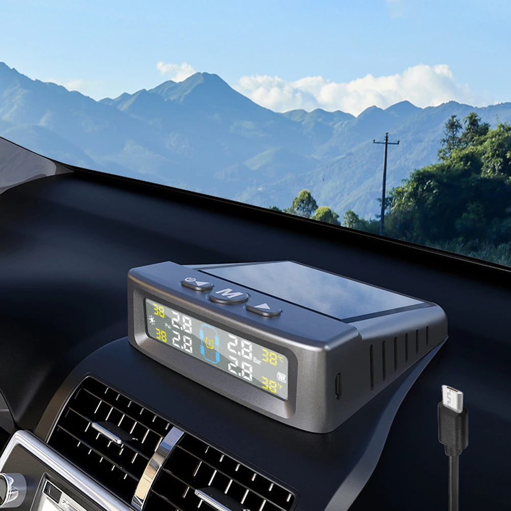 Tire Pressure Monitoring System 4 Sensors Tire Pressure Monitor System Universal TPMS for Car SUV Sedan