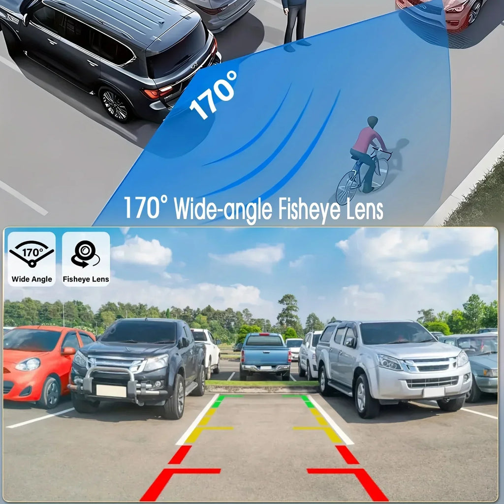 AI Smart Backup Camera - 170° Fisheye Lens, AHD 1080P, ADAS Obstacle Detection for MP5/Android Monitors