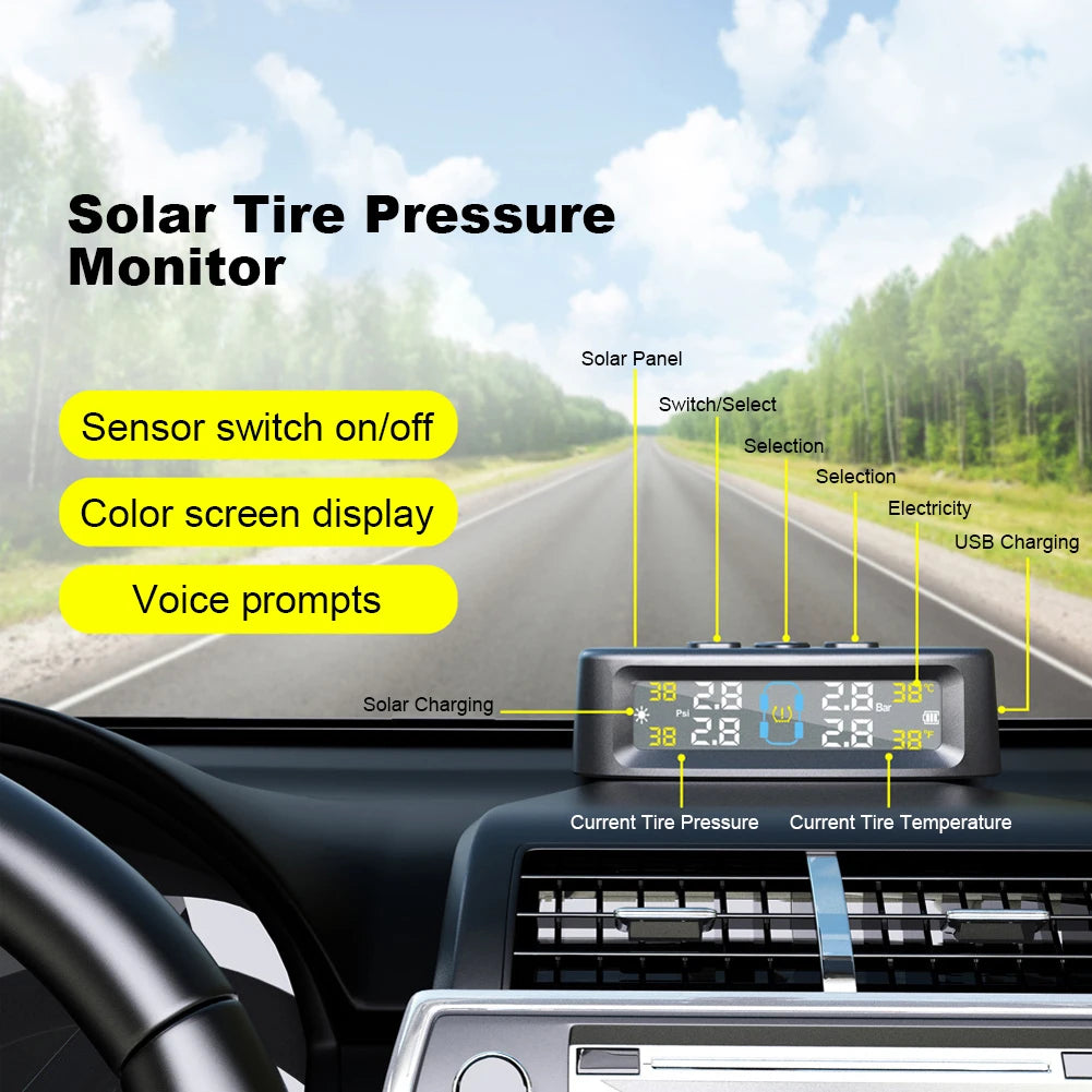 Tire Pressure Monitoring System 4 Sensors Tire Pressure Monitor System Universal TPMS for Car SUV Sedan